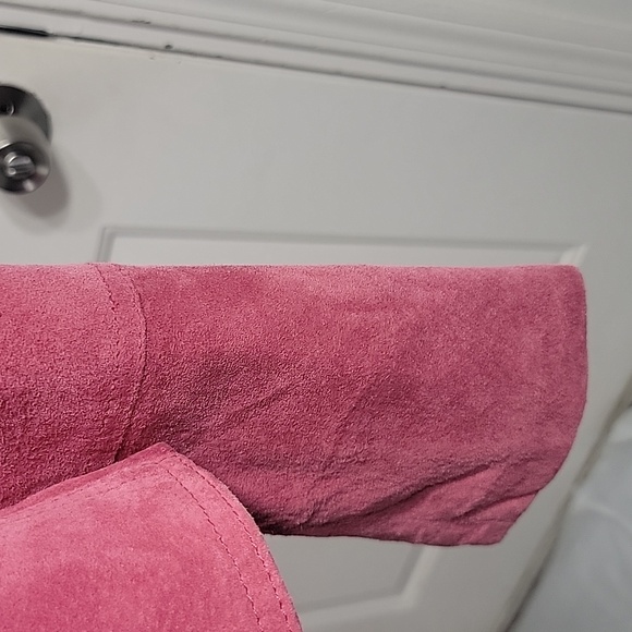 Ideology Pink Rose Leather Blazer Jacket One Button Closure Large - Picture 5 of 12